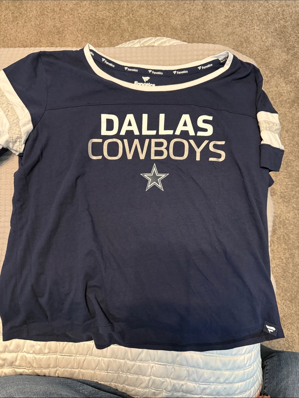 Fanatics Navy and White Dallas Cowboys Short Sleeve Tee